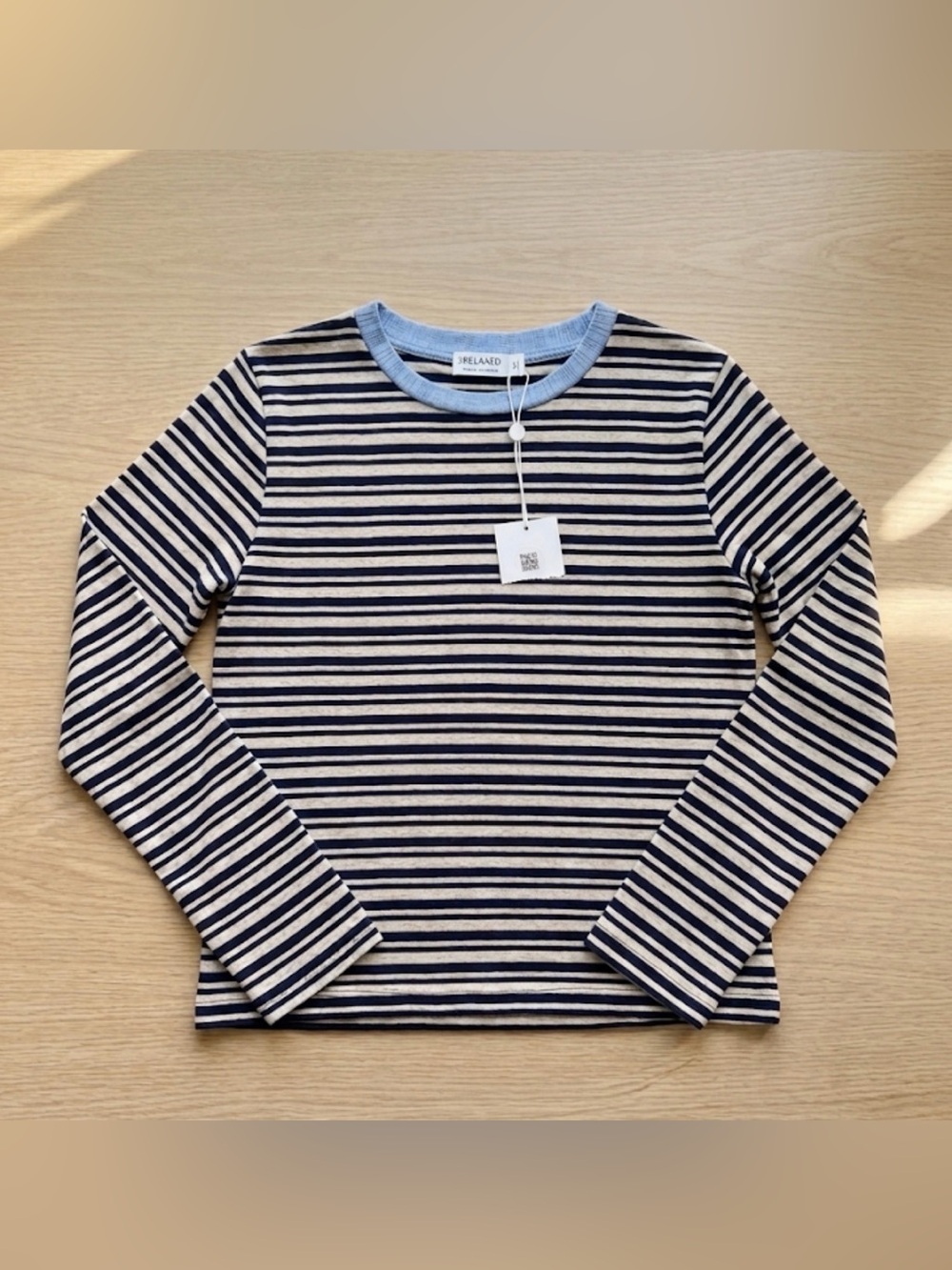 Title:
NWT LA RELAXED Organic Cotton Striped Long Sleeve Ringer Top (XS)